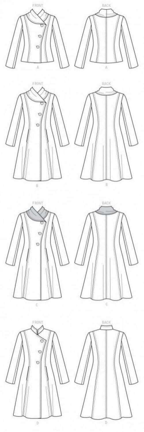 Butterick Sewing Pattern 6497, Coats, Jackets for Women, B5 (8-10-12-14-16) - Intermediate