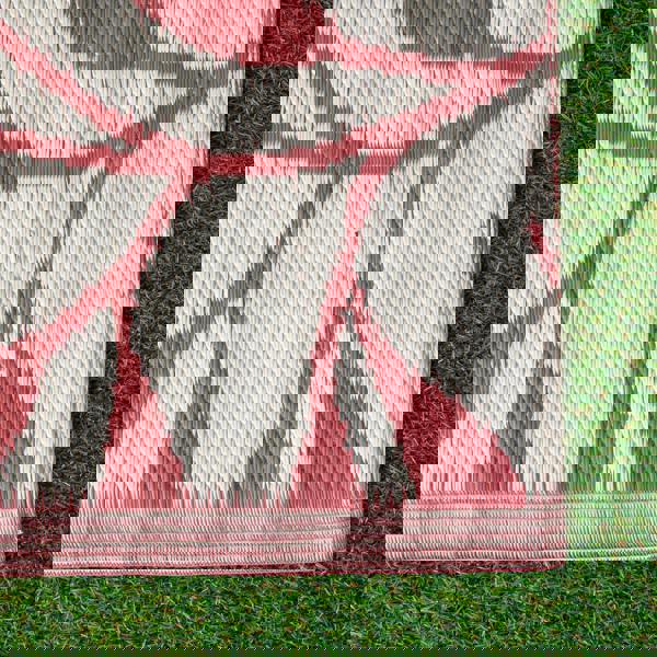 Samuel Alexander 1.5m x 2.1m Red Ochre Leaves Large Outdoor Alfresco Patio Rug Mat