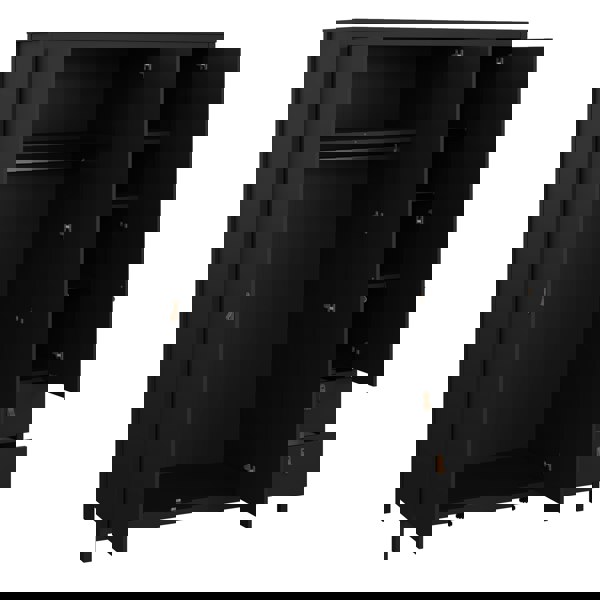 Furniture To Go Barcelona Wardrobe with 2 doors + 1 mirror door + 2 drawers Matt Black