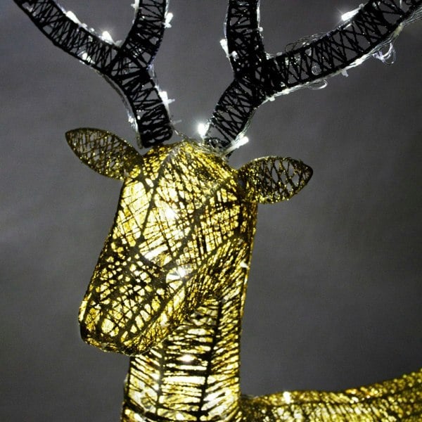 Monstershop Light Up Christmas Reindeer Gold Stag & Doe Decoration Set