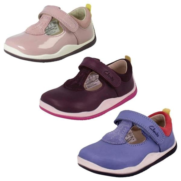 Clarks Girls Clarks Casual T-Bar Shoes Noodle Bright T