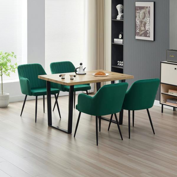 Colorado Dining Table with 4 Charlotte Velvet Chairs - Madefor.Living