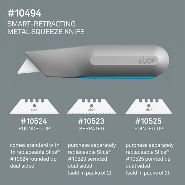 Slice Smart-Retracting Metal Squeeze Knife Blade Compatibility - DaltonSafety