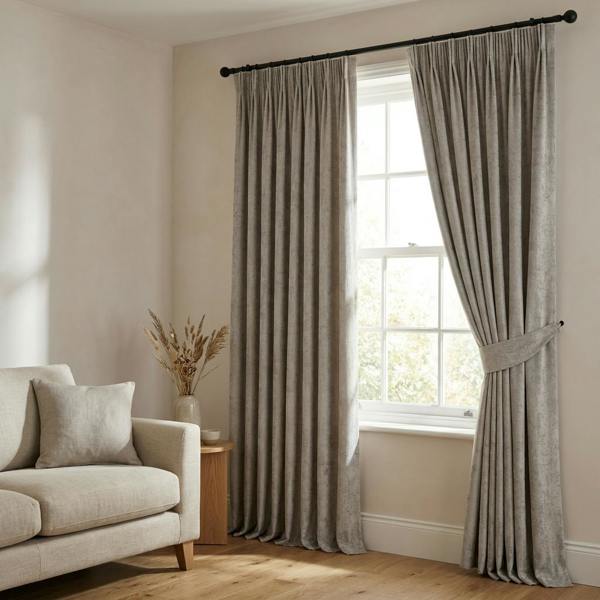 Castello made-to-measure curtains in Truffle, styled in a living room