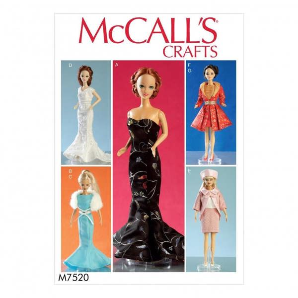 McCalls 7520 Paper Sewing Pattern – Doll Clothes, Size Fits 11.5 inch Doll, Easy