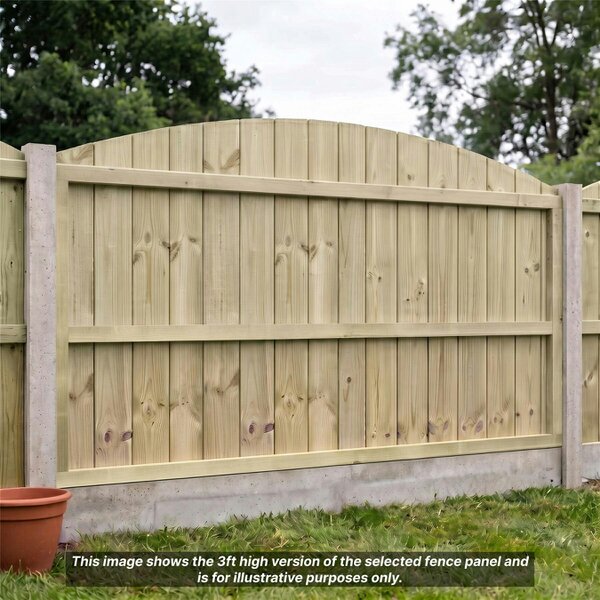 Premier Garden Supplies Dome Top Tongue & Groove Fully Framed Fence Panel - 5 Pack H: 2ft x W: 6ft (182.8cm) - Wood - Pressure Treated (Tanalised)