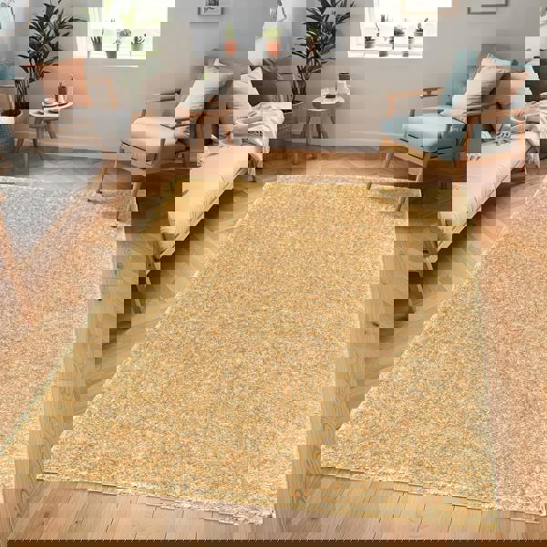 Livabliss Cloudy Shag-Solid Color Yellow Plush Soft Pile Rug