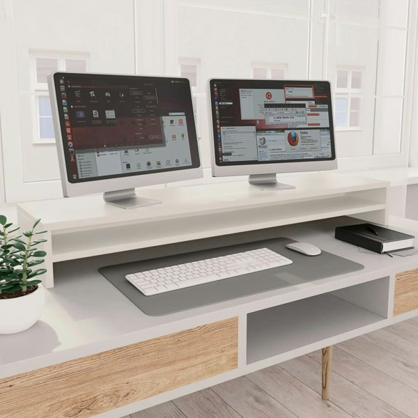 Berkfield Monitor Stand White 100x24x13 cm Engineered Wood