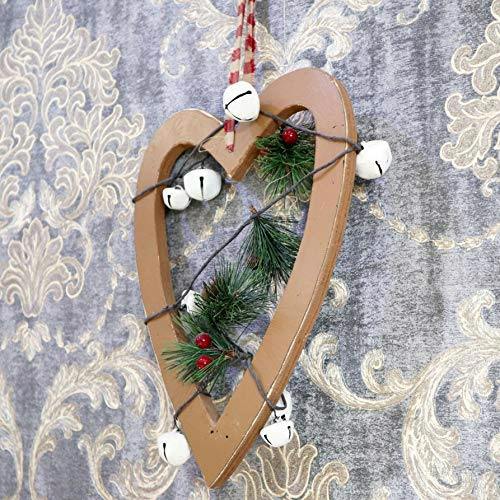 23 x 1.2 x 30 cm Light Brown Wooden Heart Hanging Decoration for Christmas and Seasonal Display image 6