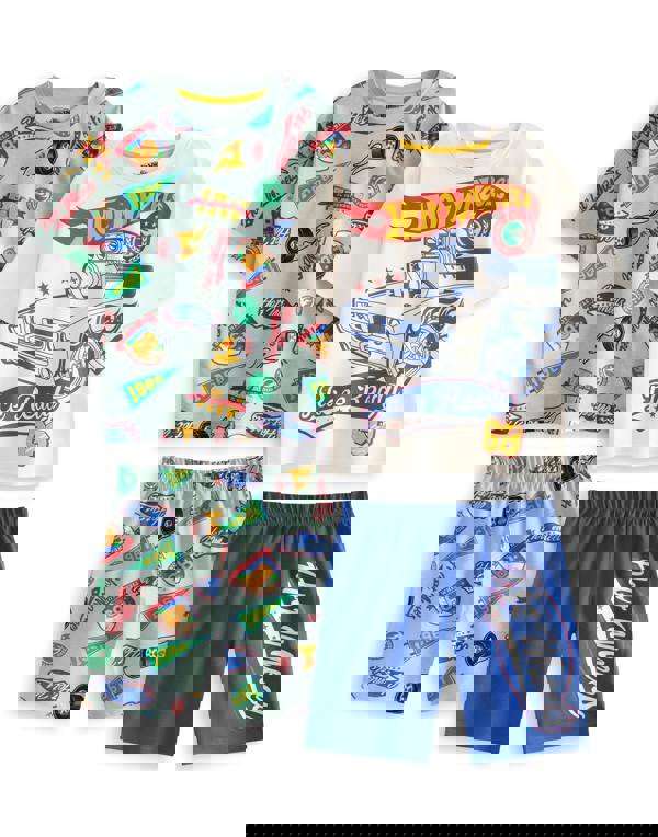 Hot Wheels Boys Multicoloured Retro Badges Multi-Pack of 2 Short Sleeve Short Leg Pyjama Set