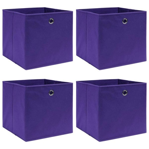 Berkfield Storage Boxes 4 pcs Non-woven Fabric 28x28x28 cm Purple