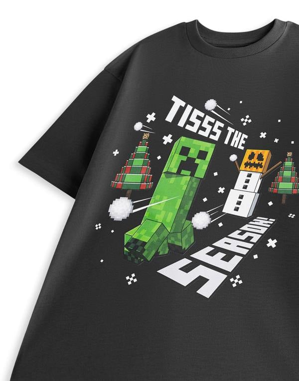 Minecraft Mens Grey Tisss The Season Short Sleeved T-Shirt