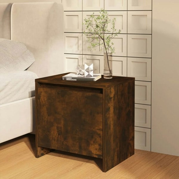 Berkfield Bedside Cabinet Smoked Oak 45x34x44.5 cm Engineered Wood