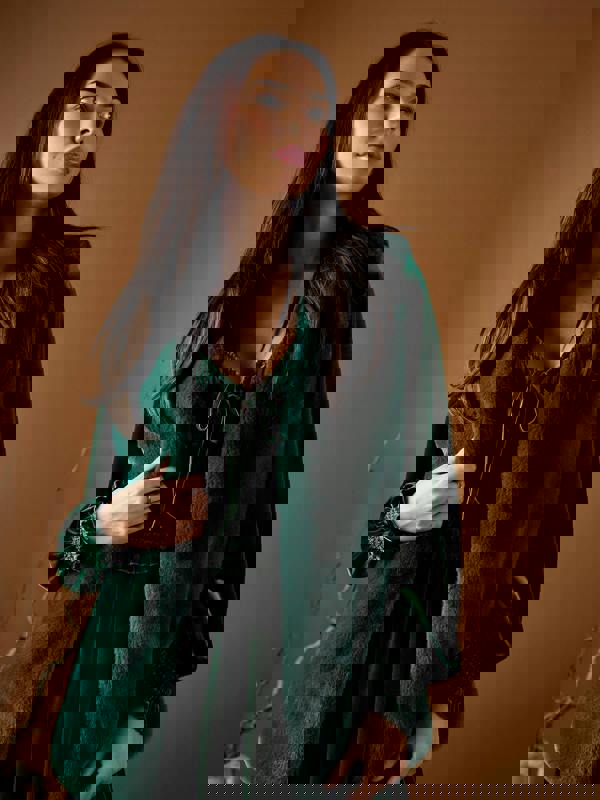 GWD Emerald Green Velvet Lydia Maxi Dress