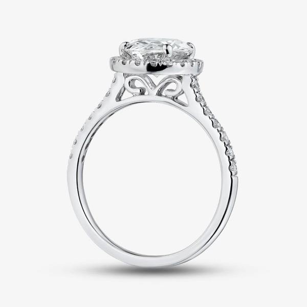 T. H. Baker 9ct White Gold 2.40ct Oval Lab Grown Diamond Halo Ring LGR43490-240SF (WG)