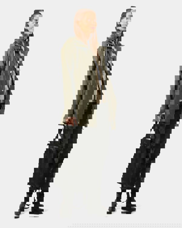 Ilse Jacobsen Rain Womens Short Rubberised Raincoat - Army 410