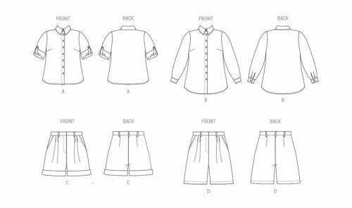 Butterick Sewing Pattern 6947, Shirts, Tops, Shorts for Women, W2 (20W-22W-24W-26W-28W) - Easy