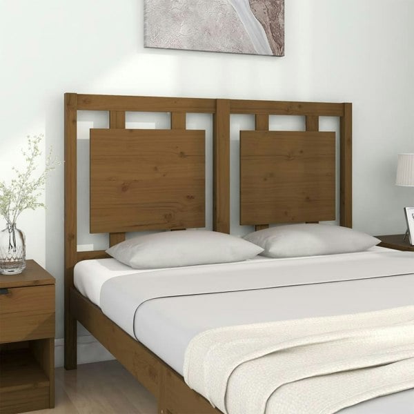 Berkfield Bed Headboard Honey Brown 125.5x4x100 cm Solid Pine Wood