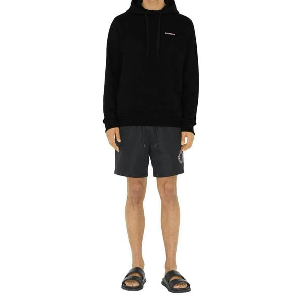 Burberry Oak Leaf Crest Logo Pink Hoodie   in  Black