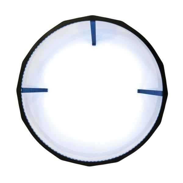 LED ring light designed for dartboards, featuring a sleek black outer rim and bright white inner illumination for enhanced visibility