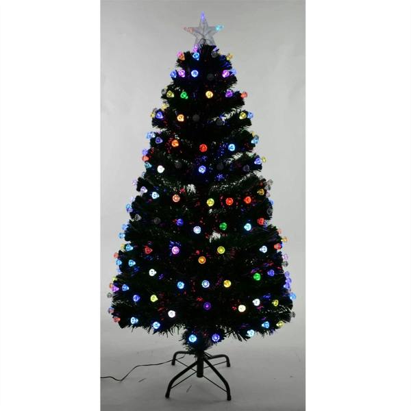 2ft to 6ft Fibre Optic Pre-Lit Christmas Trees with LED Lights, PVC and Diamonds image 5