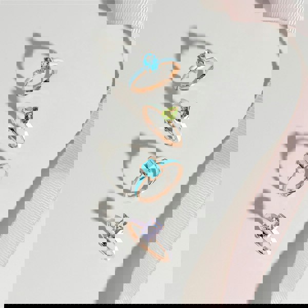 Gemondo Siberian Waltz Violet Enamel & Octagon Pink Amethyst Ring In Rose Gold Vermeil