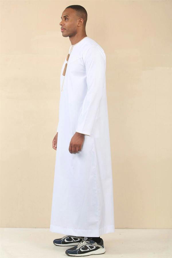 Infinity Leather Men's Omani Eid Thobe  Saudi Emirati Jubba Robe