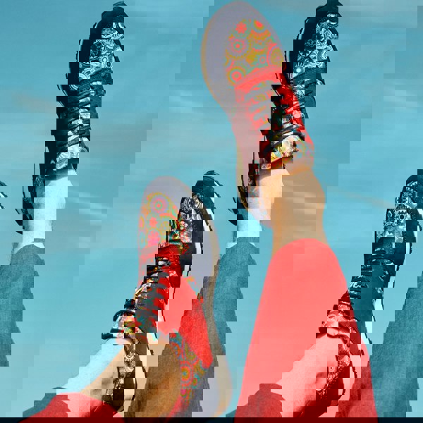 Embassy London San Francisco - Navy & Red Signature - Men's lace-up leather & suede trainer