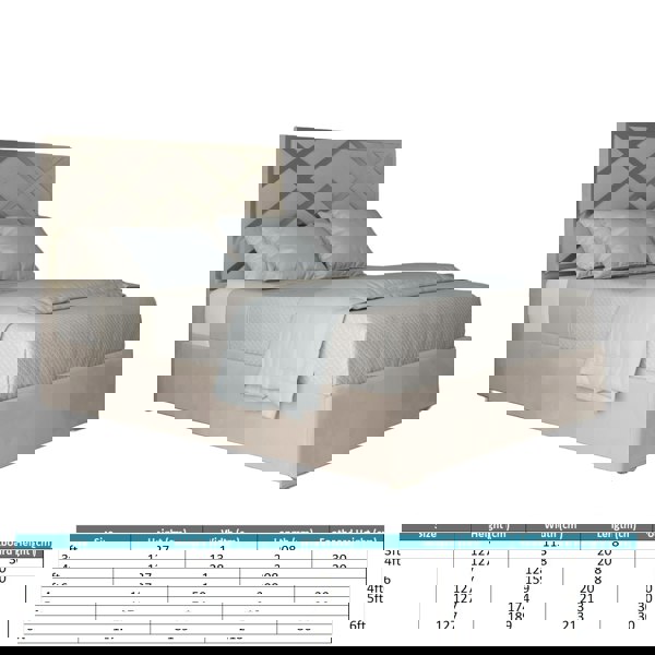 Casa Magna Mayfair Upholstered Soft Velvet Metal Bed Frame - Cream