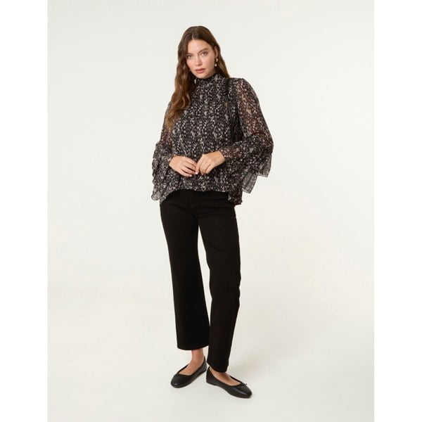 Blue Vanilla Frill Sleeve Blouse