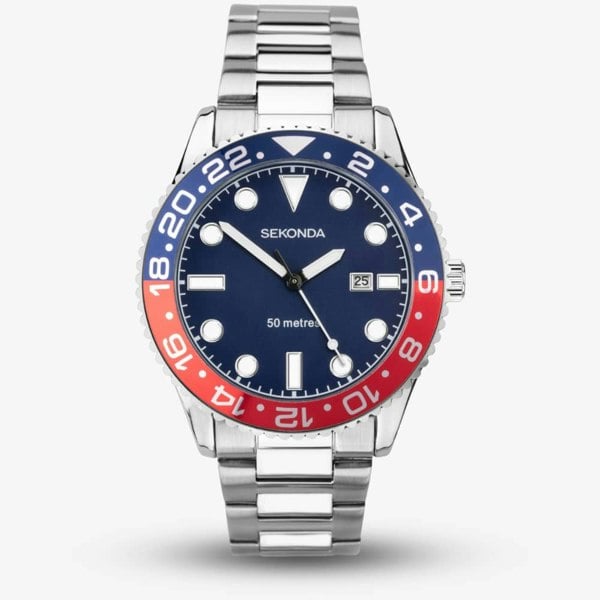 Sekonda Dive Ocean Blue & Red Watch 30196