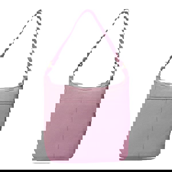 Assots London 'BIANCA' Pale Pink Pebble Grain Leather Slouchy Hobo Bag