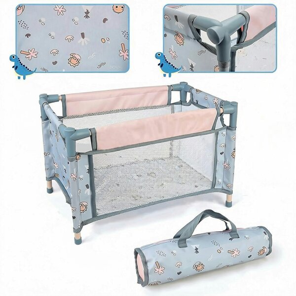 deAO Toys deAO 6-in-1 Baby Doll Playset, Baby Doll Pretend Role Playset Blue