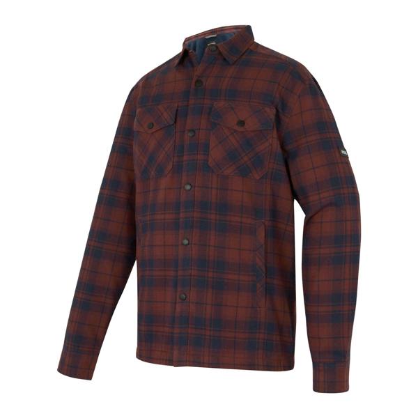 Regatta Mens Spennith Shacket Checked Shirt - Navy/Dark Cherry - 