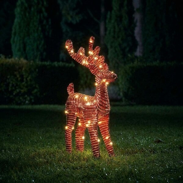 Garden Greatness Red and Gold Braid Deer Christmas Light
