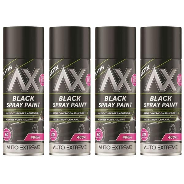 Auto Extreme 4X Auto Extreme Pro Satin Black Spray Paint 400ml