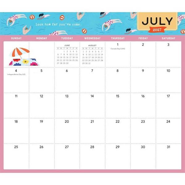 Go With the Flow Magnetic Desk Pad 2027, Desk Calendars, Month To View, Lifestyle, Gift