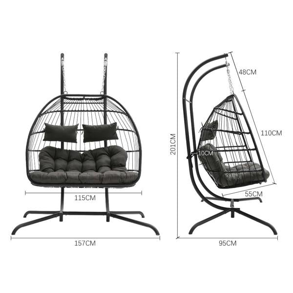 Living and Home 2-Seater Outdoor Hanging Egg Chair