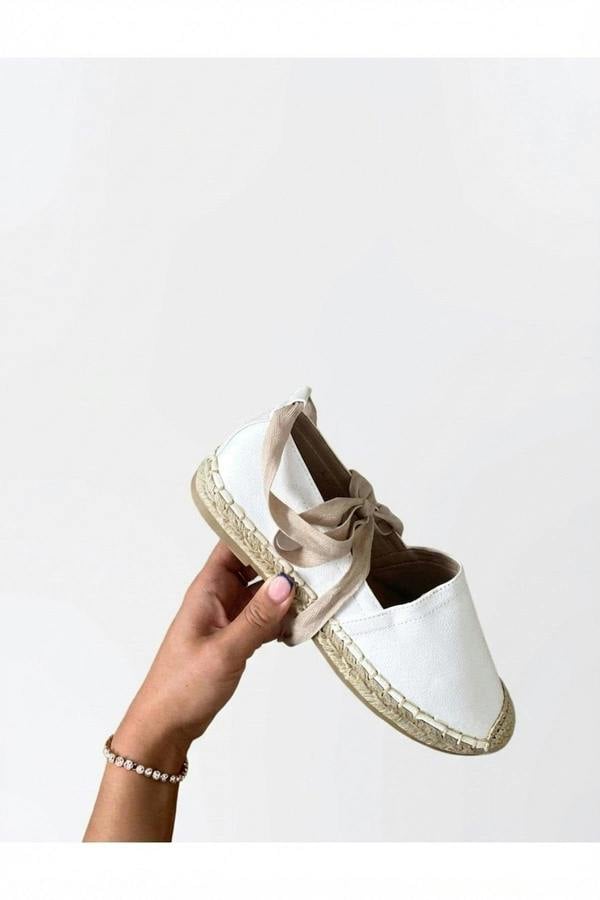 Zoey Tie Leg Espadrille Sandals - White_wb