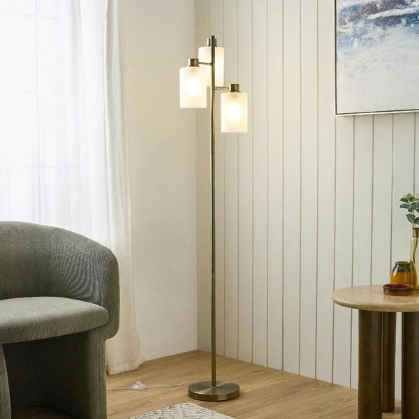 Pagazzi Lighting Kingsholm Antique Brass Floor Lamp