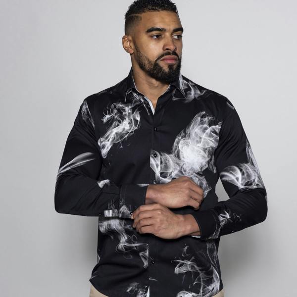 SMOKE PRINT SHIRT – Premium Men's Patterned Shirt by Claudio Lugli | Bold Design, Tailored Fit, Best Printed Shirts