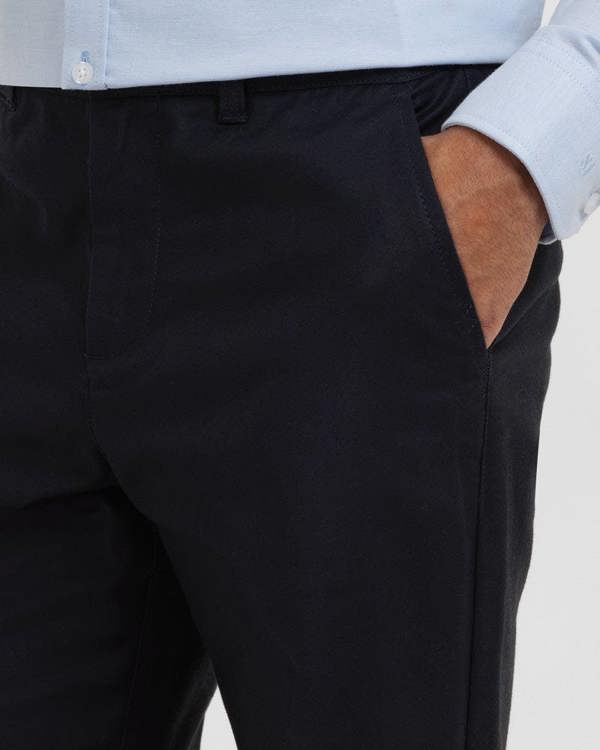 Steel & Jelly Smart Slim Fit Cotton Stretch Chino Trousers
