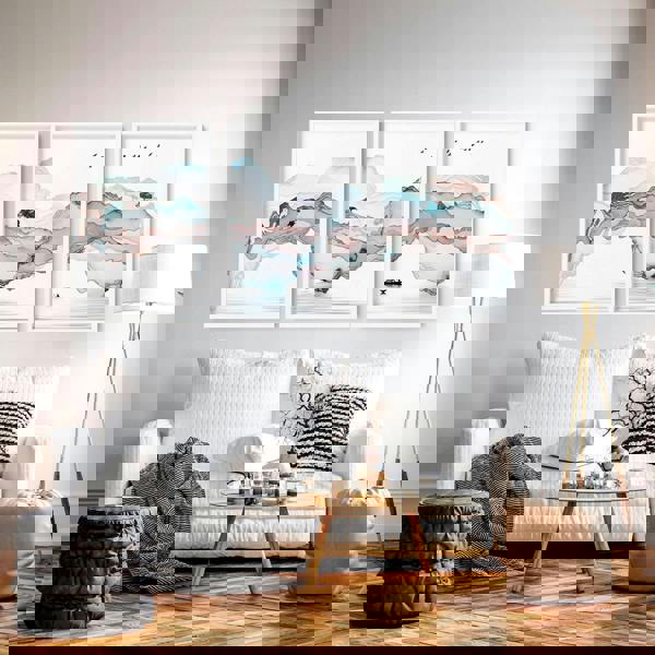 Landscape painting Japan | set of 3 wall art prints for living room