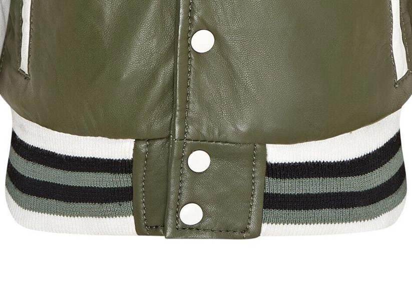 Infinity Leather Kids Letterman Leather Varsity College Bomber Jacket 3-13 yrs