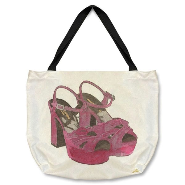 Benjamin Tate Design Purple High Heels Tote bag