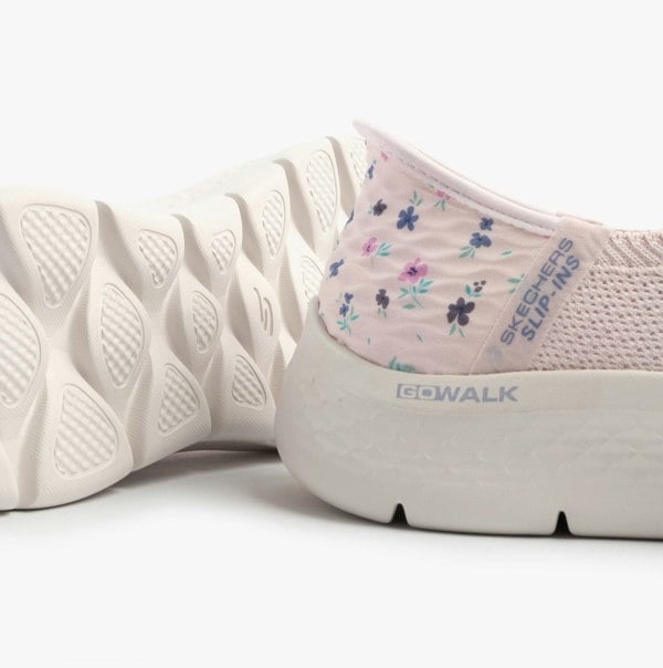 Skechers GO WALK FLEX - SUNSET ROSE Womens Trainers Light Pink