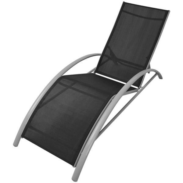 Berkfield Sun Lounger Aluminium Black
