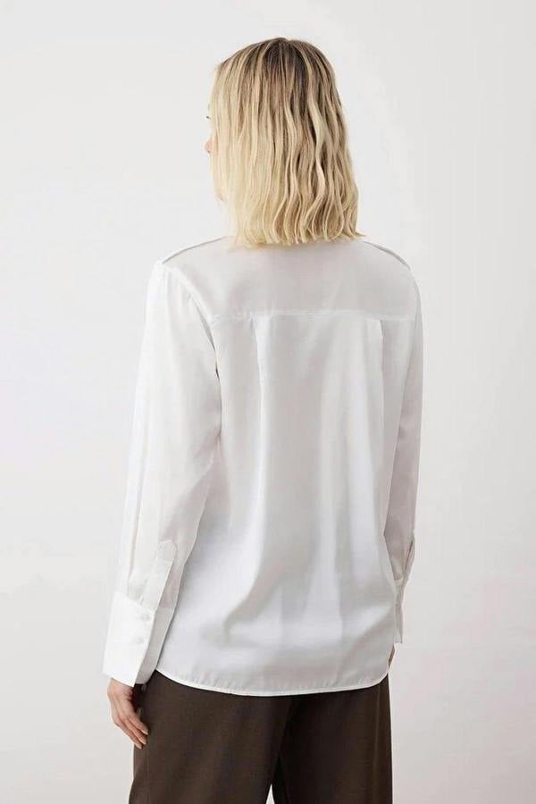 WOVCOR Satin Shirt with Epaulettes