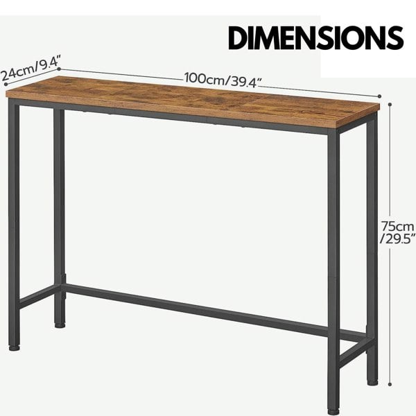 Rafaelo Mobilia Industrial Rustic 100CM Wide Console Table