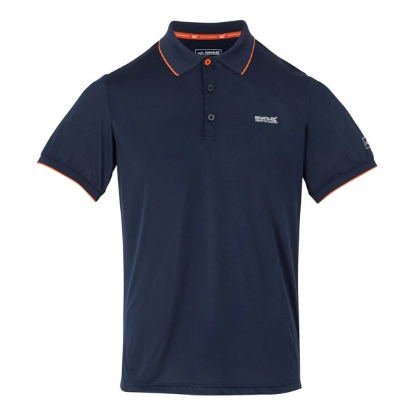 Regatta Mens Remex II Polo Shirt - Navy/Tangerine Tango Solid